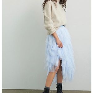 Anthropologie tulle midi skirt